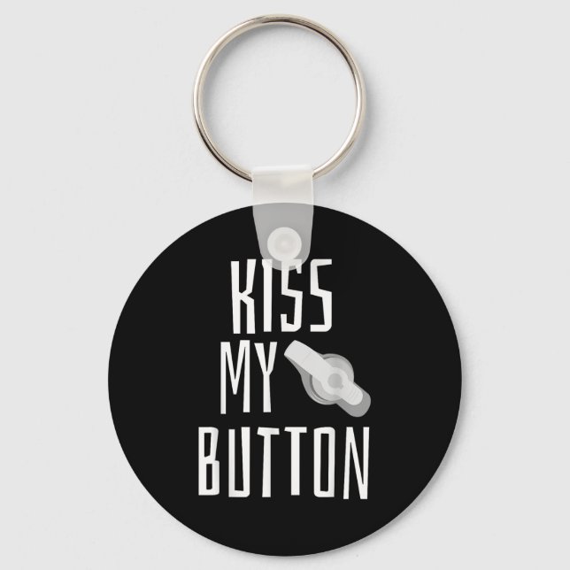 Kiss My Button Feeding Tube Awareness Tubie G-tube Key Ring (Front)