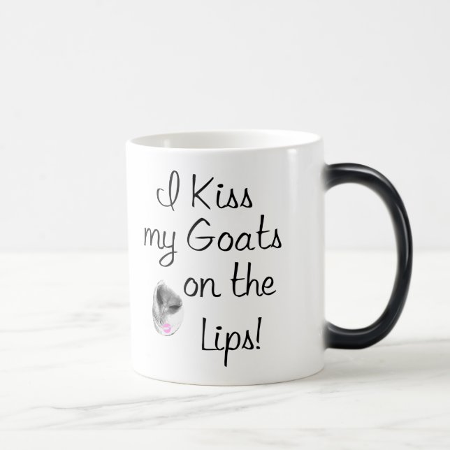 Kiss My Goats Funny Goat Sayings Magic Mug (Right)