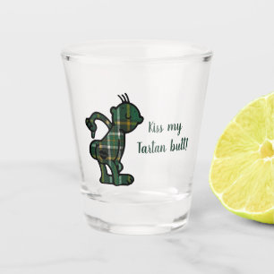 Kiss My Green Tartan Butt Shot Glass