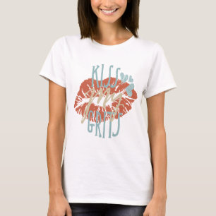 Kiss My Grits Southern Quote Typography Lipstick T-Shirt