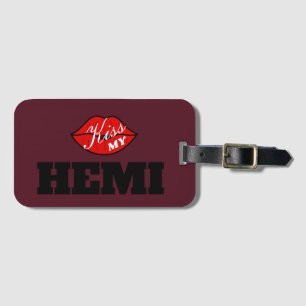 Kiss My Hemi Power Red Octane Challenger Luggage Tag