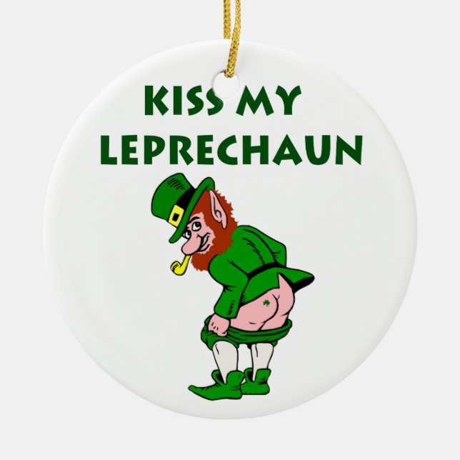 Kiss My Leprechaun Ornament (Front)