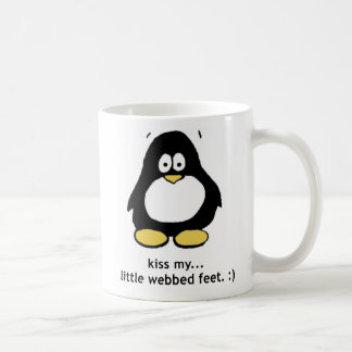 "Kiss My Little Webbed Feet" Penguin Mug