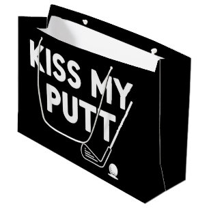 Kiss My Putt Golf Funny Jokes Sarcastic Golfer Large Gift Bag