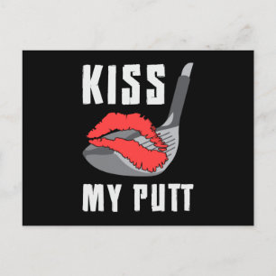 Kiss My Putt Golf Player Lover Golfer Sports Funny Postcard