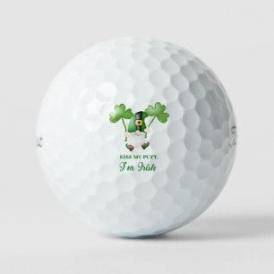 'Kiss My Putt, I'm Irish' Playful St Patrick's Day Golf Balls