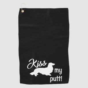 Kiss My Putt Plaid Wiener Dog Cheeky Golf Towel