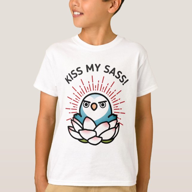 Kiss my Sass! - Hilda the Sassy Lovebird T-Shirt (Front)