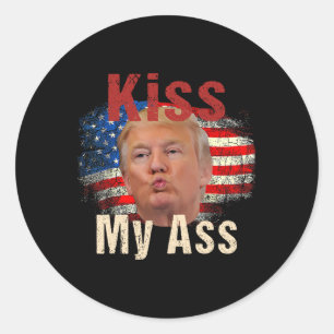 Kiss My Trump Funny Classic Round Sticker
