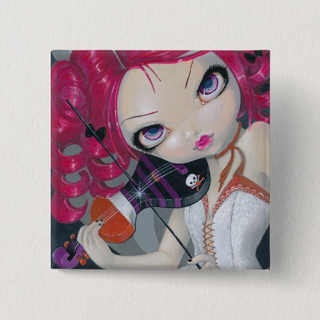 Kiss My Violin Button Pin (Front)