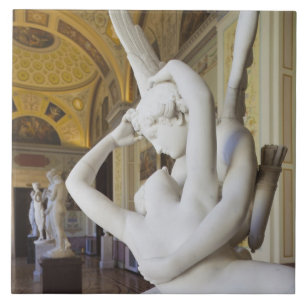 Kiss of Cupid and Psyche, by Antonio Canova Ceramic Tile