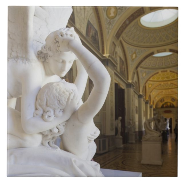 Kiss of Cupid and Psyche, by Antonio Canova Ceramic Tile (Front)