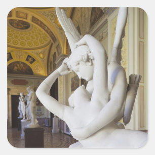 Kiss of Cupid and Psyche, by Antonio Canova Square Sticker
