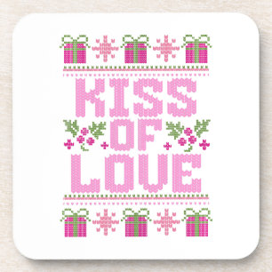 Kiss of Love for Christmas Coaster