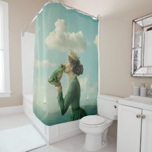Kiss of the Frog Prince Shower Curtain