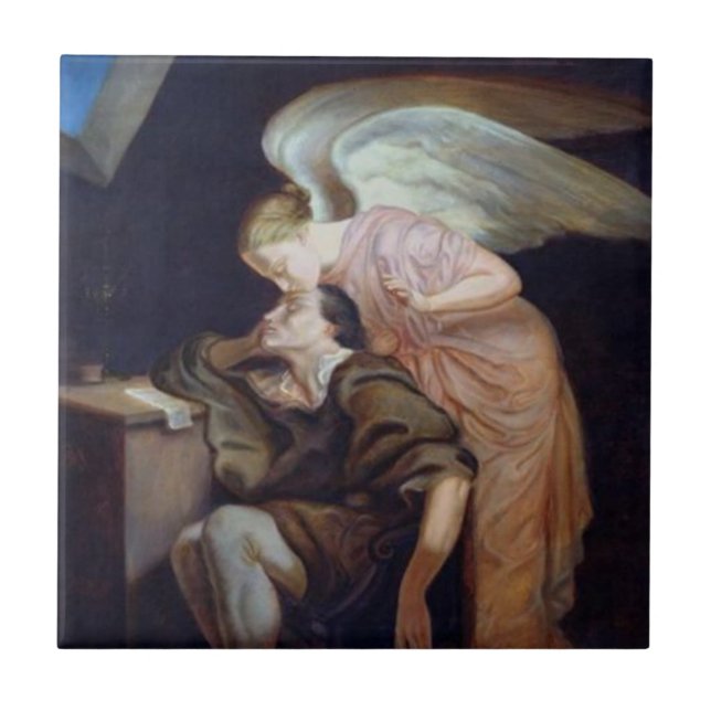 Kiss of the Muse, Paul Cezanne Ceramic Tile (Front)