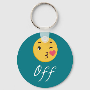Kiss Off Emoji Funny Trendy Popular Cute Key Ring