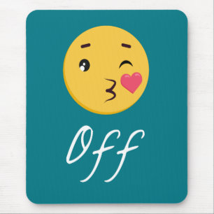 Kiss Off Emoji Funny Trendy Popular Cute Mouse Pad