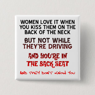 Kiss On The Neck Funny Button Badge Pin