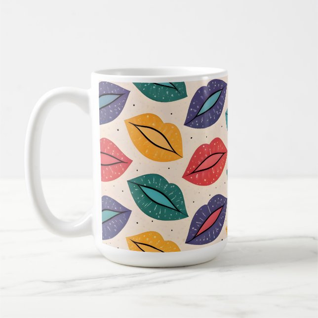 Kiss Pattern Coffee Mug (Left)