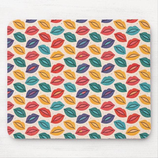 Kiss Pattern Mouse Pad (Front)