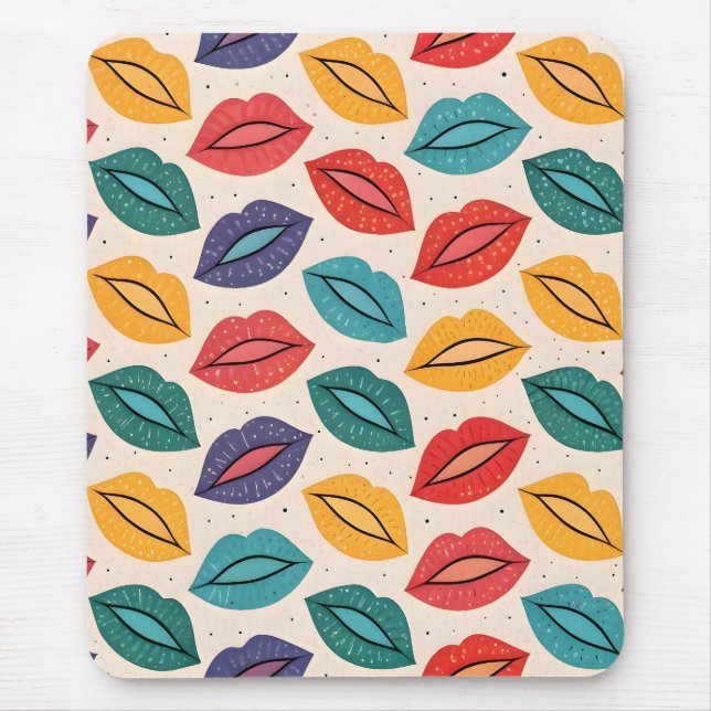 Kiss Pattern Mouse Pad (Front)