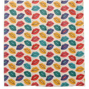 Kiss Pattern Shower Curtain