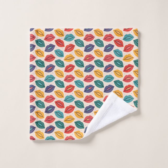 Kiss Pattern Wash Cloth (Wash Cloth)