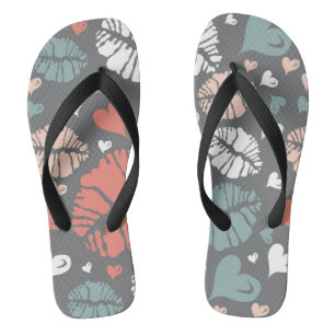 Kiss Print And Heart Pattern Thongs