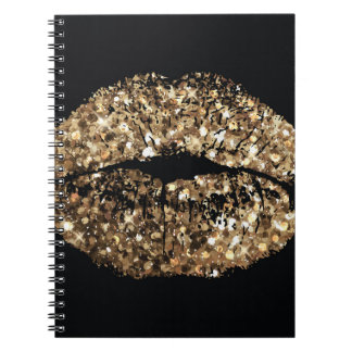 Kiss print: gold shimmer vintage. notebook