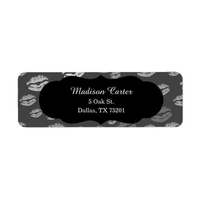 Kiss Print Grey Customisable Address Labels (Front)