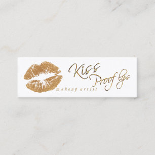 Kiss Proof Lips 2 - Gold Glitter Mini Business Card