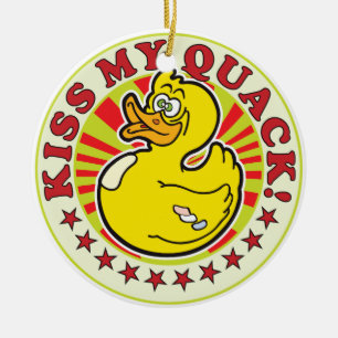 Kiss Quack R Ceramic Ornament