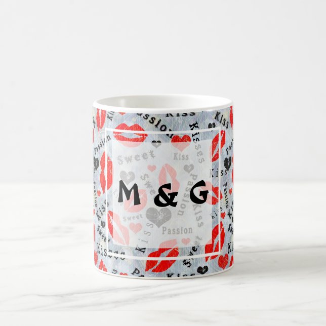 Kiss, red lips. coffee mug (Center)