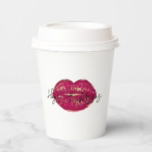 Kiss Red Lips   Paper Cups