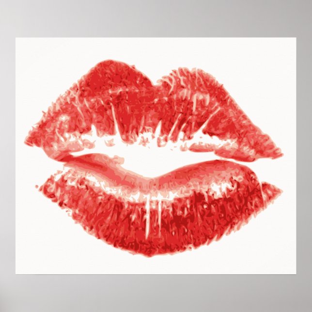 Kiss, red lips poster (Front)