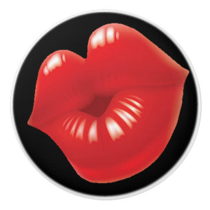 Kiss Shops or Girls Room Ceramic Knob