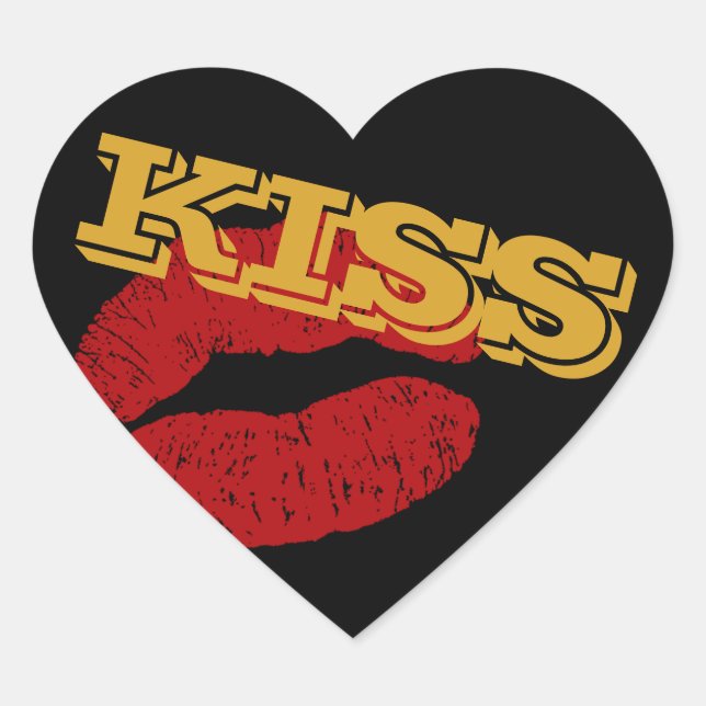 KISS sticker Heart, Red Lips - Love / Party (Front)
