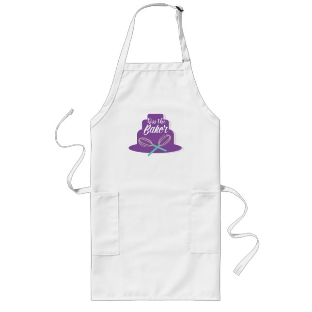 Kiss the Baker Cake and Whisk Long Apron (Front)