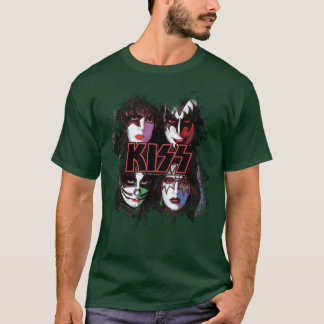 KISS the Band All Members Faces brush effect gift T-Shirt