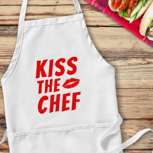 Kiss The Chef Funny Boyfriend Apron
