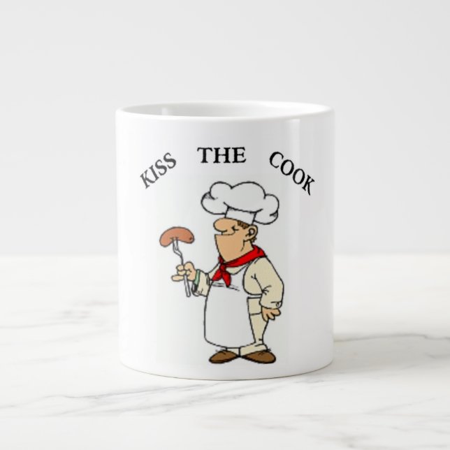 "KISS THE COOK" CHEF LARGE COFFEE MUG (Front)
