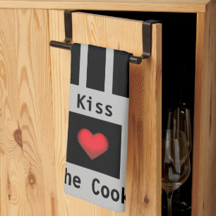 Kiss the Cook Customisable Grey Kitchen Towel