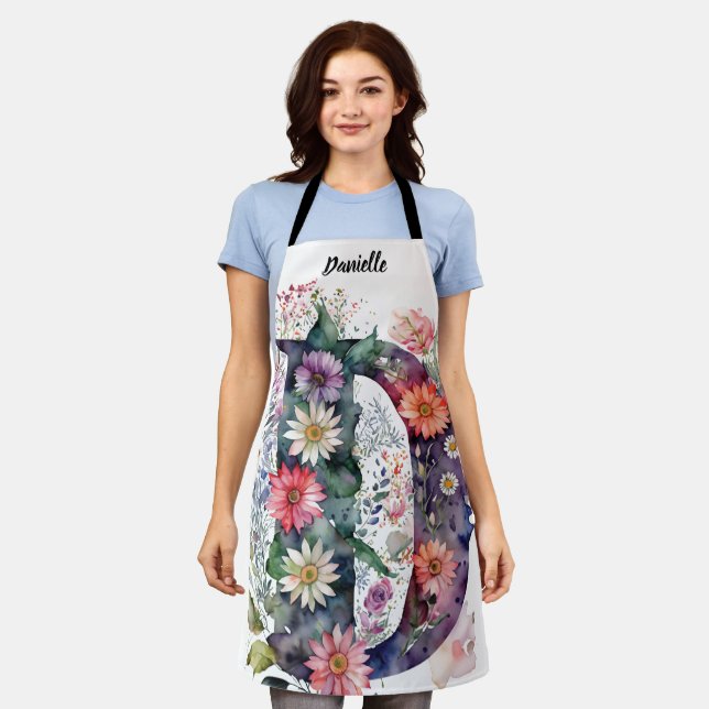 Kiss The Cook Food Chef Kitchen BBQ Baker Monogram Apron (Worn)