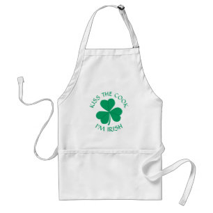 Kiss The Cook I'm Irish Shamrock St. Patrick's Day Standard Apron