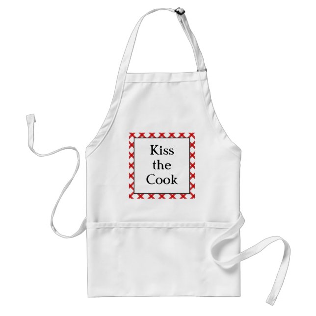 Kiss the Cook Kitchen Custom Retro Saying Standard Apron (Front)