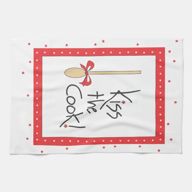 Kiss the Cook! kitchen towel (Horizontal)