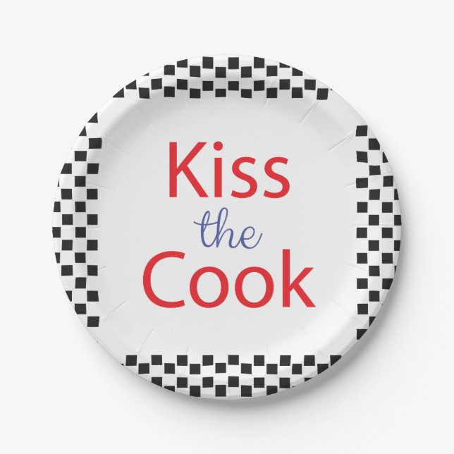 Kiss The Cook Paper Plate (Front)