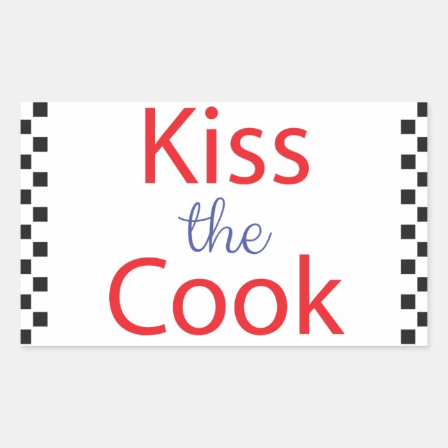 Kiss The Cook Rectangular Sticker (Front)