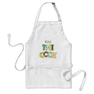 Kiss The Cook Retro Letters Custom Apron